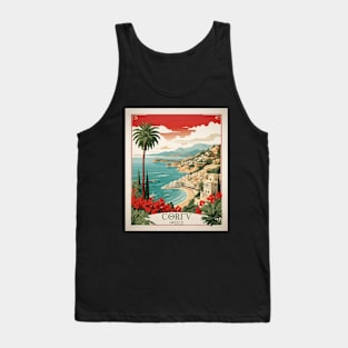 Corfu Greece Tourism Vintage Poster Tank Top